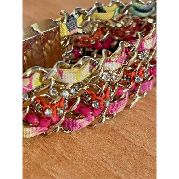 Vera Bradley Ziggy Zinnia Woven Bracelet Magnetic Closure 7 1/2" - Picture 7 of 7